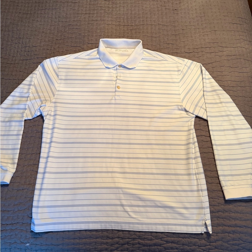 Striped Nike Gold Long Sleeve Polo